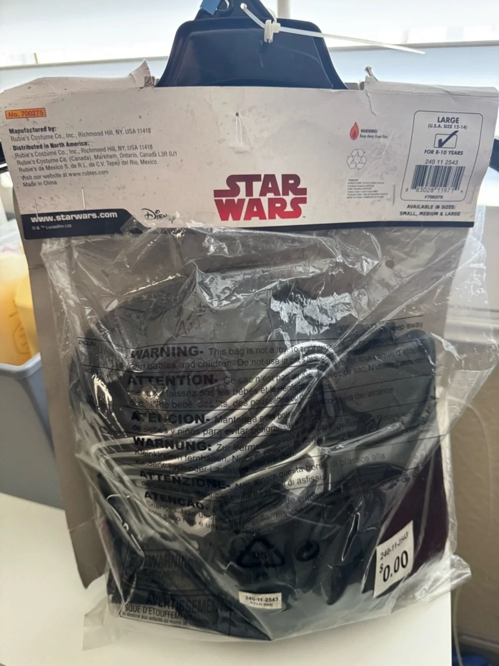 Star Wars Kylo Ren Child Costume Black and Silver - Picture 2 of 2